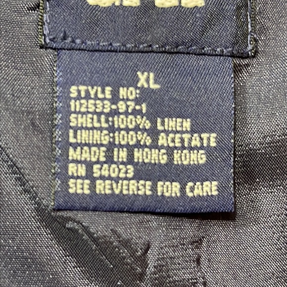Gap BLUE LINEN BLAZER MENS XL lined button up 112533-97-1 JACKET summer vintage - Picture 3 of 16